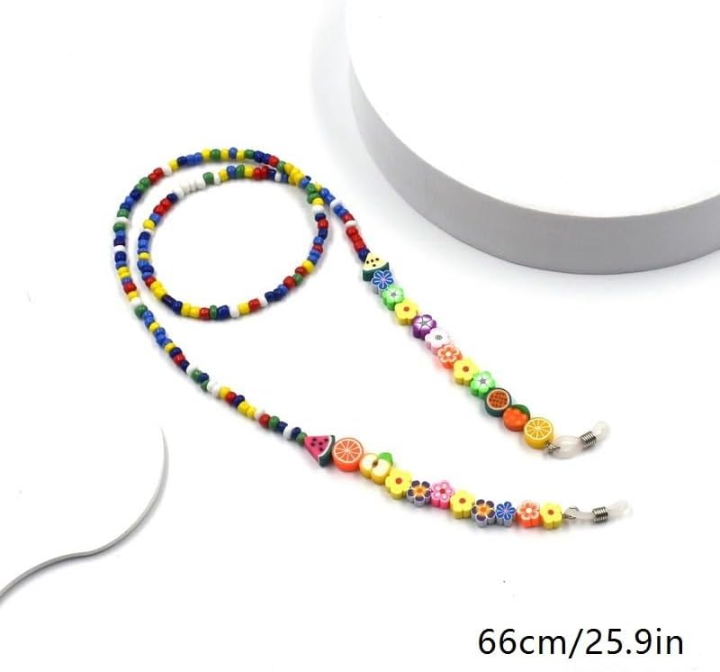 Colorful Rice Beads Eyeglass Chains Handmade Multi-color Eyewear Retainers Accessories