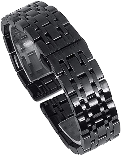 Bracelet de remplacement métallique en acier poli avec boucle papillon intégrée