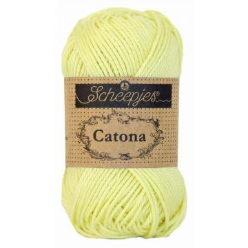 Scheepjes - Scheepjes Catona 100 Lemon Chiffon Yarn - 1x25g, Yellow
