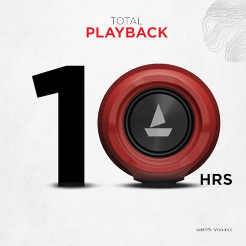 Image of Boat Stone 620 Bluetooth Speaker with 12W RMS Stereo Sound, 10HRS Playtime, TWS Feature, IPX4, Multi-Compatibility Mode(Red)