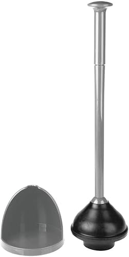 Miniatura 10 de mDesign Juego de émbolo de inodoro de plástico independiente con soporte, émbolo para almacenamiento y organización de limpieza, resistente, ahorro