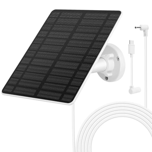 Solarmodul für Ring Kamera GuKKK 5W Kamera Solarpanel kompatibel mit Ring Spotlight Cam/Pro/Plus Akku & Stick Up Cam/Pro Akku mit Barrel Plug 4m Ladekabel IP65 Wasserdicht Solar Ladegerät (1)