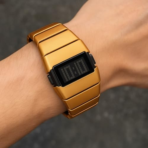 Image of Shocknshop Digital Sleek Minimal Design Multifunctional Electronic LED Black Dial Unisex Wrist Watch for Men Women -WCH376