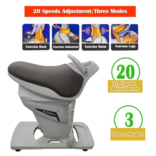Máquina Simuladora Eléctrica de Equitación para Fitness, 110 V, Carga Máxima 264 lb, 3 Modos de Programa, 20 Velocidades, Interruptor de Seguridad, Entrenamiento Integral para Brazos, Cintura, Piernas y Abdomen, Color Gris para Gimnasio en Casa miniatura 5