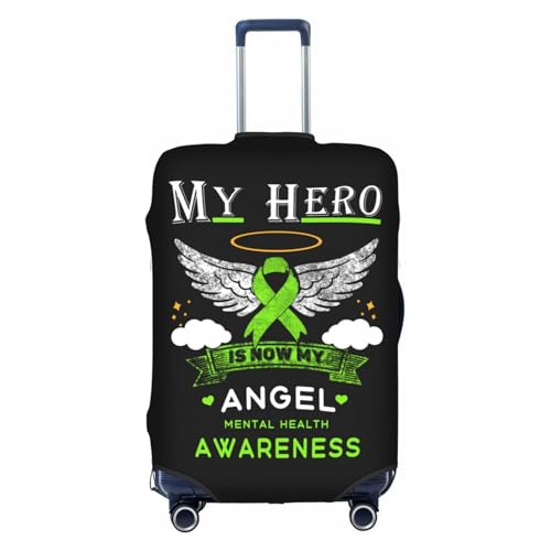 Travel Luggage Cover My Hero Is Now My Angel Mental Health Awareness Fashion Washable Baggage Suitcase Protector Fit For Luggage X-Large