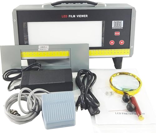 QIUSUO LED Industrial X Ray Film Viewer Ray Negative Film Lamp NDT Instrument for X Ray Flaw Detect with Film Observable Darkness ≥5.0 Large Display Screen Highest Luminance 125，000Cd/M2 (388，000LUX)