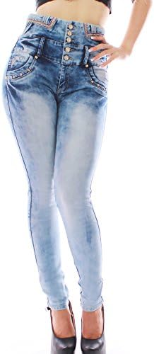 FARINA1632 Womens Ladies Skinny High Waisted, Push Up/Butt Lift Women jeans, Slim Fit Comfy Denim Trousers