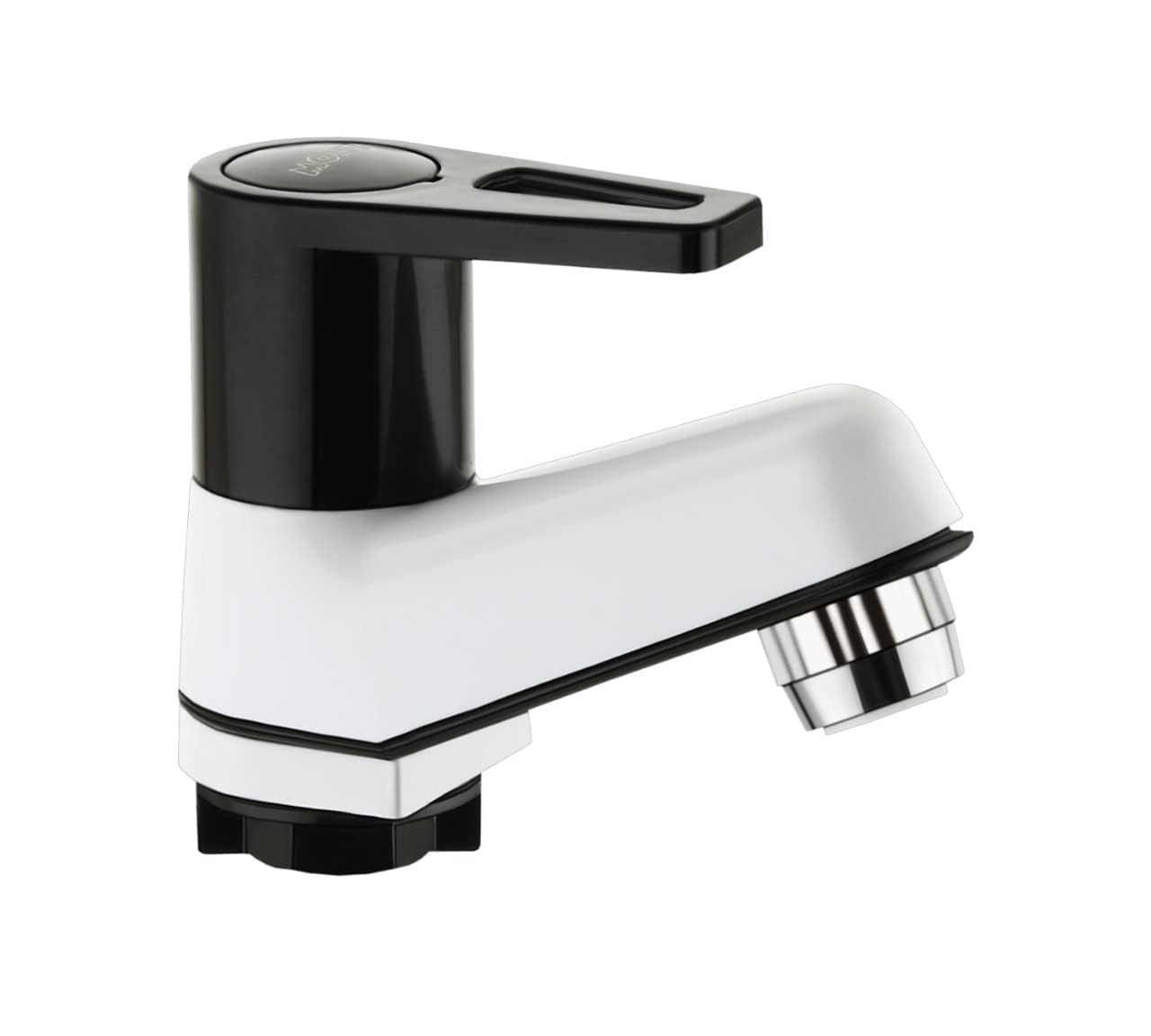 MONIT PTMT Pillar Tap for Bathroom Modern Bathroom Basin Tap, Single-Handle Design, Black and White, Contemporary Style with teflone tap-image-46