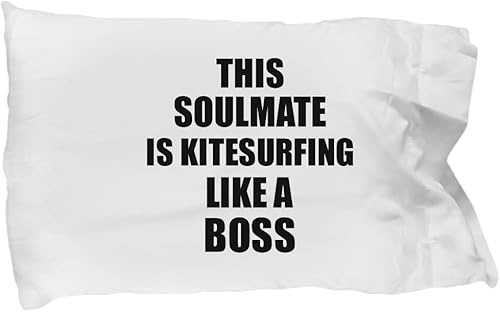 This Soulmate is Kitesurfing Like A Boss Pillowcase Funny Gift Idea Family Present Pillow Cover Case 20x30