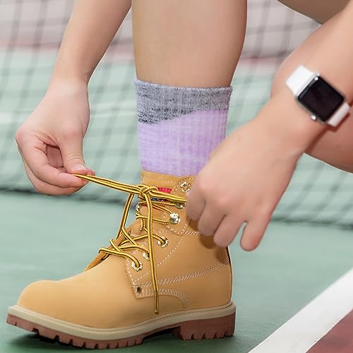 Image of YUEDGE Womens Socks Moisture Wicking Cushioned Crew Socks For Women, Performance Gym Tennis Training Athletic Socks, 5 Pairs