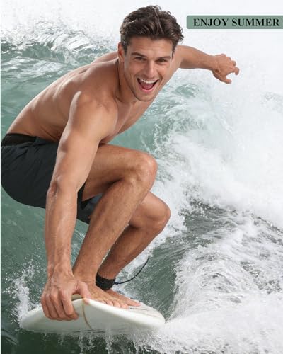 Image of Mens Swim Trunks with Compression Liner 2 in 1 Quick Dry Swimming Shorts Swimwear Bathing Suits with Pockets