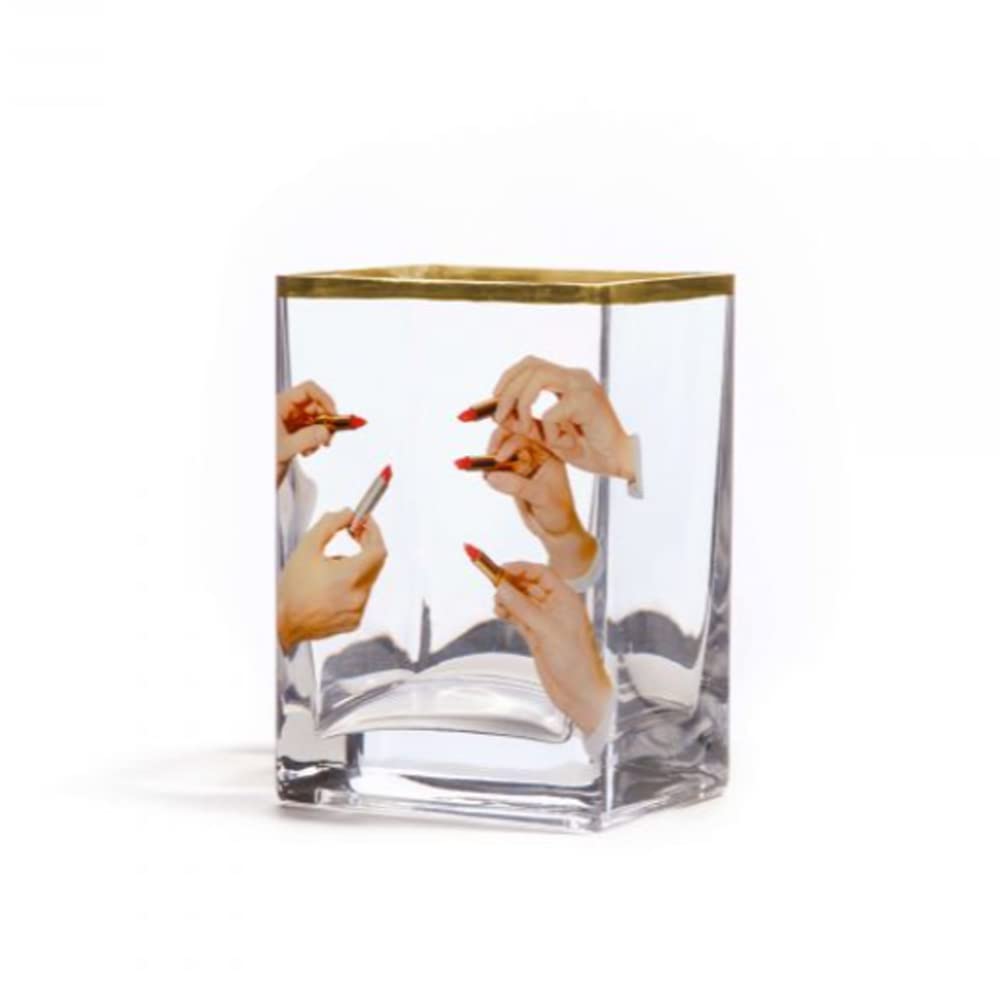 Vaso vetro lipstick by SELETTI e TOILETPAPER small | Seletti TOILETPAPER – Vaso in Vetro DecorativoDalle pagine dell’irreverente rivista alla casa contemporanea, la collezione T