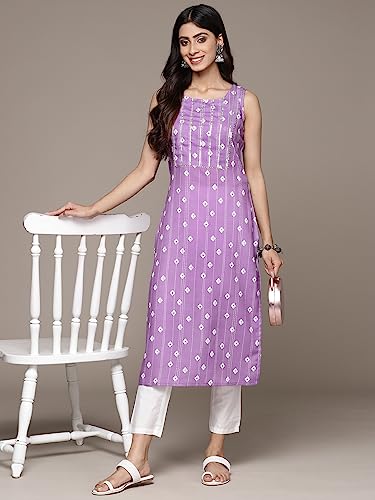 Image of ishin Women's Silk Ethnic Motifs Purple Straight Kurta
