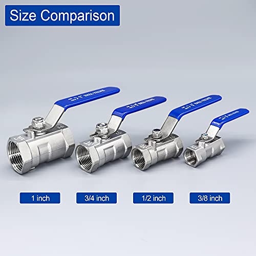 Twozozo Ball Valve, 2 Pcs Stainless Steel Ball Valves Standard 60 Degree Female Npt Ball Valve With Raw Material Belts (3/4" Ball Valves) #TOP6