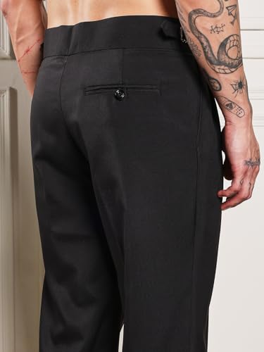 Image of Gurkha Pants for Men | Trouser for Men | Formal Pant | Double Button | Loose Fit Trouser High Waist Pleated Casual Trousers | Vintage Straight Leg Pants for Office Smart Casual Travel Party