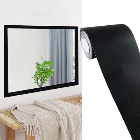 Simplemiuji Black Matte Wallpaper Border Peel Stick Home Ceiling Decorative Border for Bathroom Living Room Kitchen 4inch by 32.8ft Cover