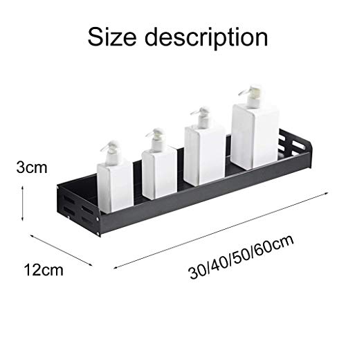 Estante de baño y ducha de pared, cesta organizadora de acero inoxidable negro de 30cm 3