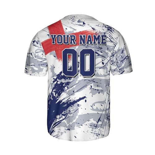 Camiseta personalizada de béisbol Inglaterra para hombre, camiseta Inglaterra para mujer, regalo Inglaterra tallas S-5XL miniatura 4