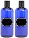 2 Pack Firefly Craft Cobalt Blue PLASTIC One Touch Disc Top Bottles with Chalkboard Labels, 16 ounces each