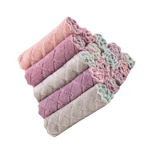 NIYANGLE 15Piezas Paquete de Paños de Cocina Reutilizables de Doble Cara de Limpieza Absorbentes Hogar Toallas de Microfibra y Limpieza de Platos