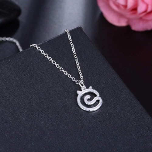 Collier d'oreille de chat argent 925 chaîne Kitty femmes fille - 5