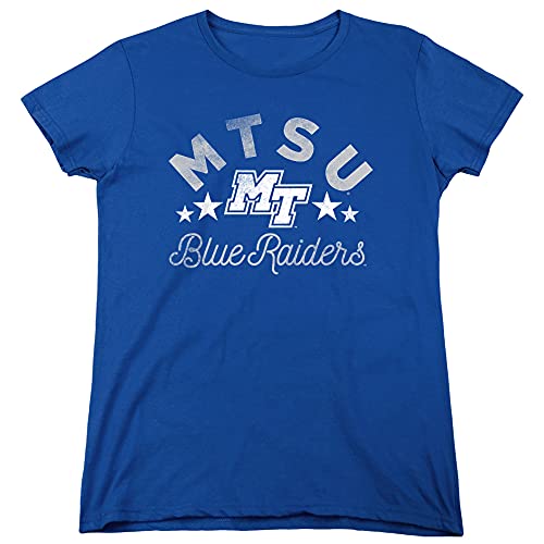 MTSU Middle Tennessee State University Official Blue Raiders Women's T Shirt,Royal Blue, Medium