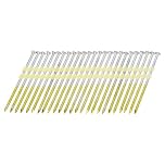 sourcing map 1000Pcs 21 Degree 0.131" x 3-1/2" Framing Nails, Galvanized Carbon Steel Plastic Collated Nails for Furniture/Constructions, Color Zinc