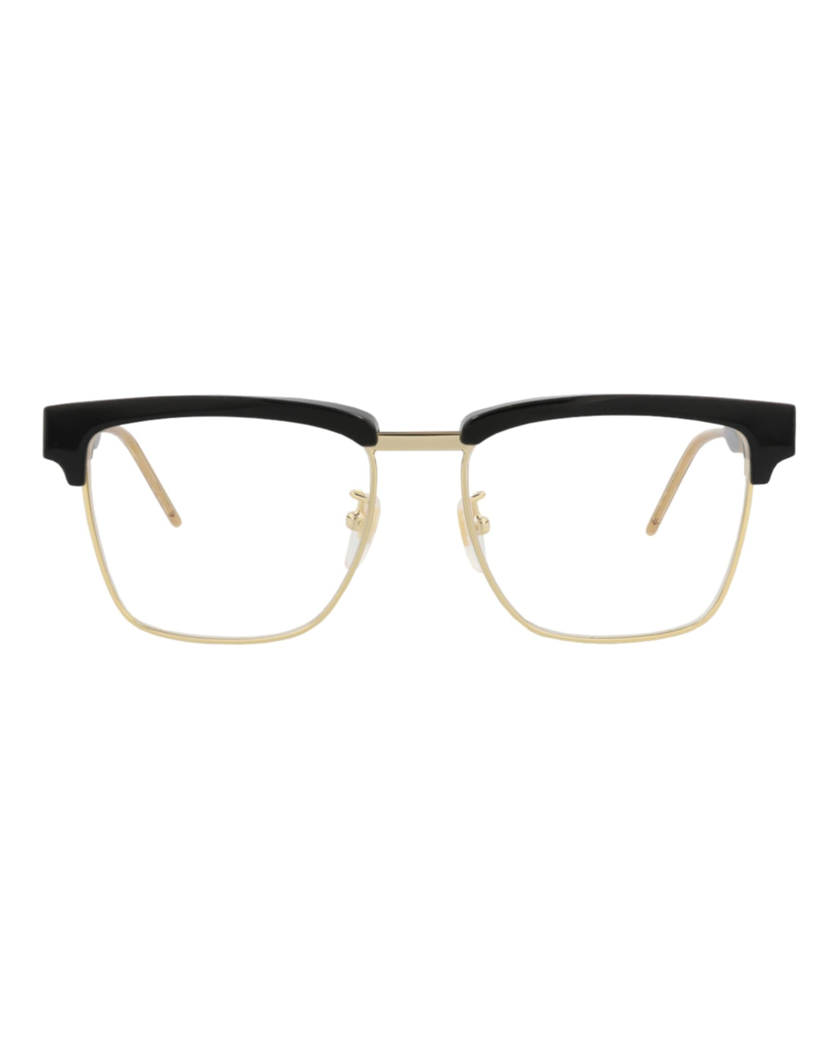 Gucci Rectangular Eyeglasses GG0605O 001 Gold/Black 52mm