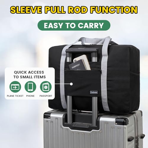 Personal Item Bag for Airlines - Foldable Travel Bag 18x14x8 Small Duffle Bag for Spirit Frontier Weekender Overnight - Black4