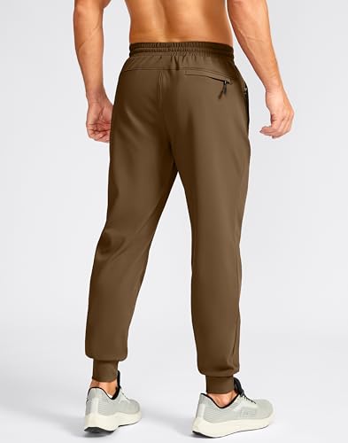 Pudolla Men's Fleece Joggers with 3 Zipper Pockets Warm Athletic Pants Winter Workout Gym Running Sweatpants for Men3