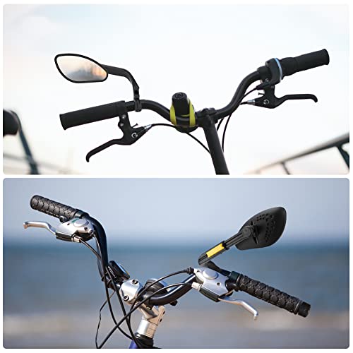 Bike Mirror With Reflective Tape, Adjustable Bike Mirrors Handlebar Rearview Mirror, Stainless Steel Bike Rear View Mirrors, Bike Mirror Handlebar Mount, Bicycle Mirror (Left Side) #TOP4