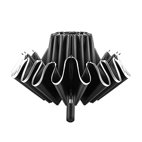 Parapluie pliant robuste motif rayures style classique