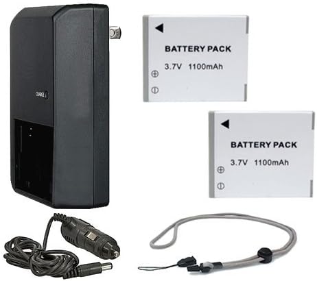 Canon PowerShot SX710 HS High Capacity Batteries (2 Units) + AC/DC Travel Charger + Krusell Multidapt Neck Strap (Black Finish)