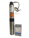 Goulds 5HS07412C Submersible Water Well Pump, 5 GPM, ¾ HP, 15 Stages, 3 Wire, 230 V Control Box is INCLUDED.