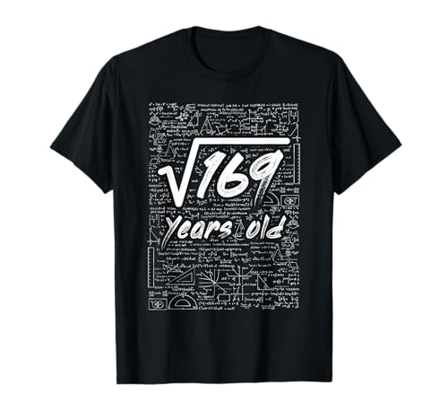 Square Root of 169 Funny 13th Birthday Math Design Camiseta