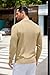 COOFANDY Knitted Long Sleeve Polo Men Banded Bottom Collared Sweaters Vintage Polo Sweater 2024 Winter Fashion Polo Khaki