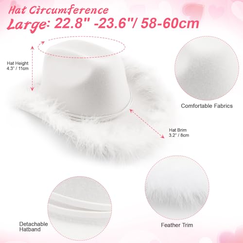 Image of DRESHOW Cowboy Hat for Women and Men Wide Brim Western Cowboy Cowgirl Hat with Belt Buckle Unisex Rolled up Caps
