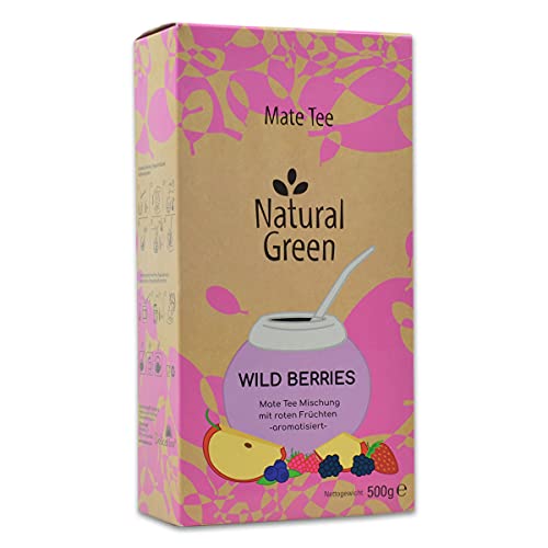 DELICATINO Mate Tee "Wild Berries" - Natural Green - 500 g Mate Tee Mischung mit roten Früchten & ohne Pulver Cover
