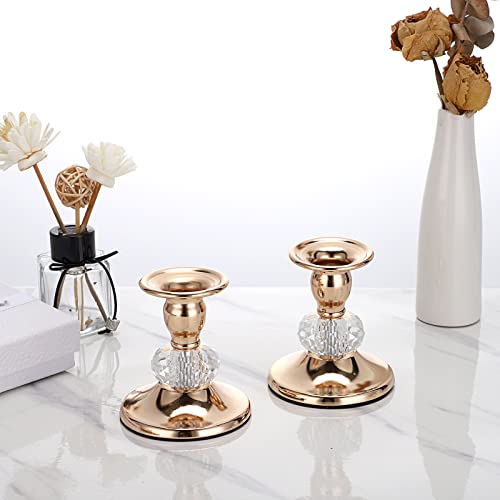 Ownmy OM-US-00216 2Pcs Gold Metal Taper Candlestick Holders Vintage Brass Taper Candle Holders thumb #4