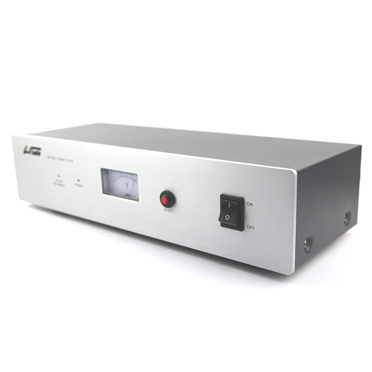 WAudio Filtre de ligne HiFi W-6000S, 7 Prises Multiples avec Voltmètre, Protection contre les Surtensions et Lumière de Phase (Argent)