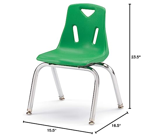 Image of Berries Jonti-Craft 8144JC1119 Stacking Chair with Chrome-Plated Legs, 14 inch Height, Green