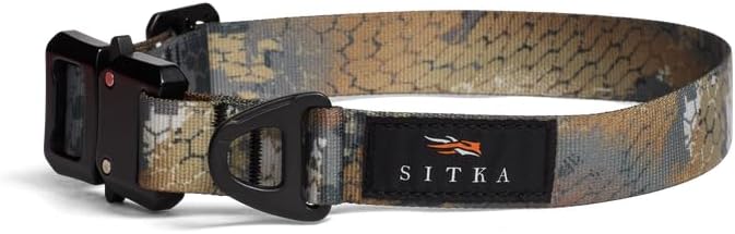 SITKA Dog Collar – Durable Hunting Dog Collar with Aircraft-Grade Aluminum Hardware, Quick-Release Buckle & Adjustable Fit for Active Dogs, Timber, L