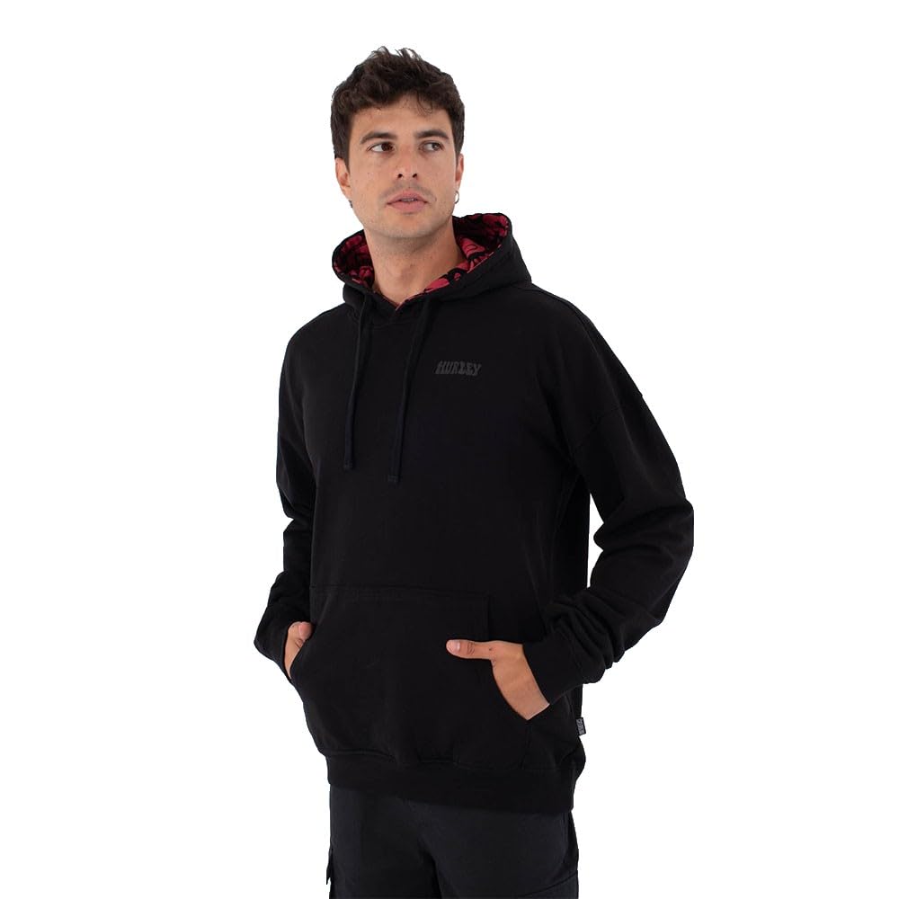 Hurley Mens Hoodie - Bubble Sweatshirt, Black, M EU
