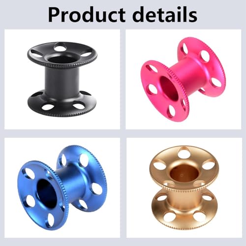 Carrete de dedo de buceo de aluminio con clip de doble extremo azul y negro 2
