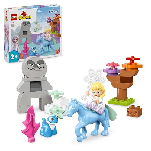 LEGO Duplo Disney Elsa et Bruni dans la Forêt Enchantée - Jouet Éducatif Reine des Neiges 2 pour Fille ou Garçon dès 2 Ans - 4 Figurines Dont Mini-Poupée d