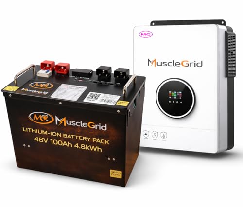 Image of MuscleGrid Solar Star 6.2kW Hybrid Solar Inverter with 48V 100Ah Smart Lithium Battery | Heavy Duty | JK Smart BMS | Home Power Backup Combo