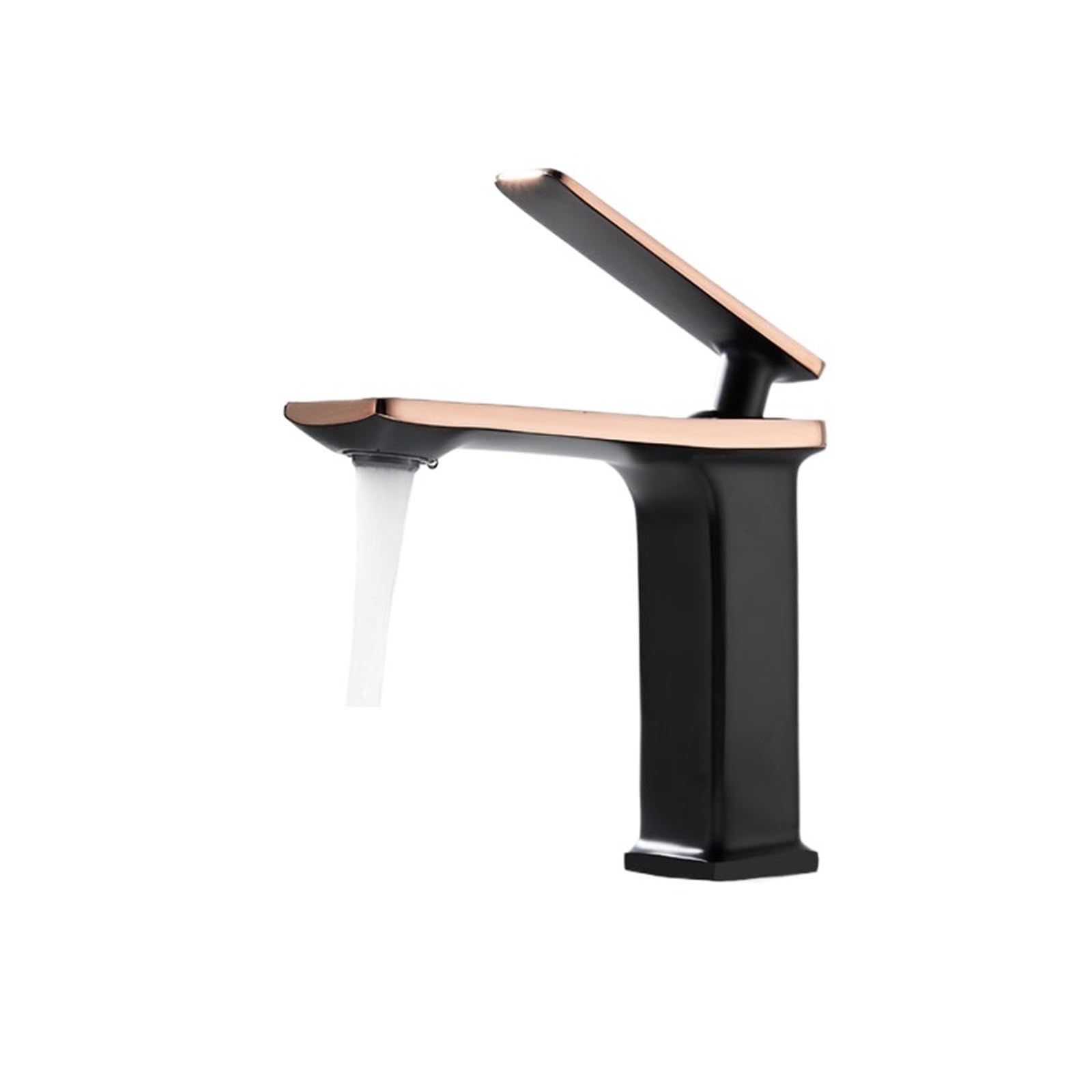 Gqnblvhzupdm Black And Rose Gold Kitchen Faucets, Black Golden Bathroom Brass Basin Faucet, Hot Cold Water Sink Mixer Tap, Deck Mounted Faucets Single Hole Kitchen Tapware(Black And Rose Gold)