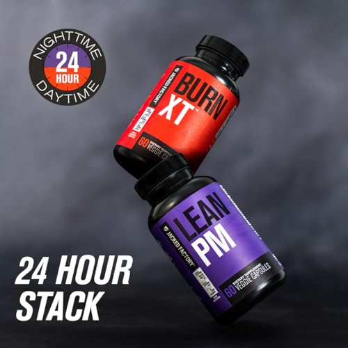 Image of Jacked Factory Burn-XT + Lean-PM Kit - 24-Hour Body Composition & Metabolism Support Stack - Day & Night Formula - 60 Count, 2 Pack