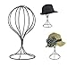 Mydio 2 Pieces Modern Metal Hat Stands Durable Stable Metal Hat Cap Rack Wigs Holder, Metal (black)