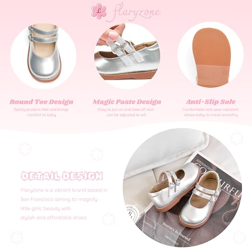 Image of Flaryzone Toddler Little Girl Mary Jane School Uniform Oxfords Flat Dress Shoes